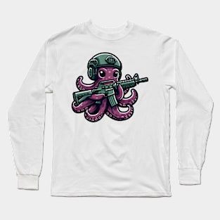 Tactical Octopus Adventure Tee: Where Intelligence Meets Style Long Sleeve T-Shirt